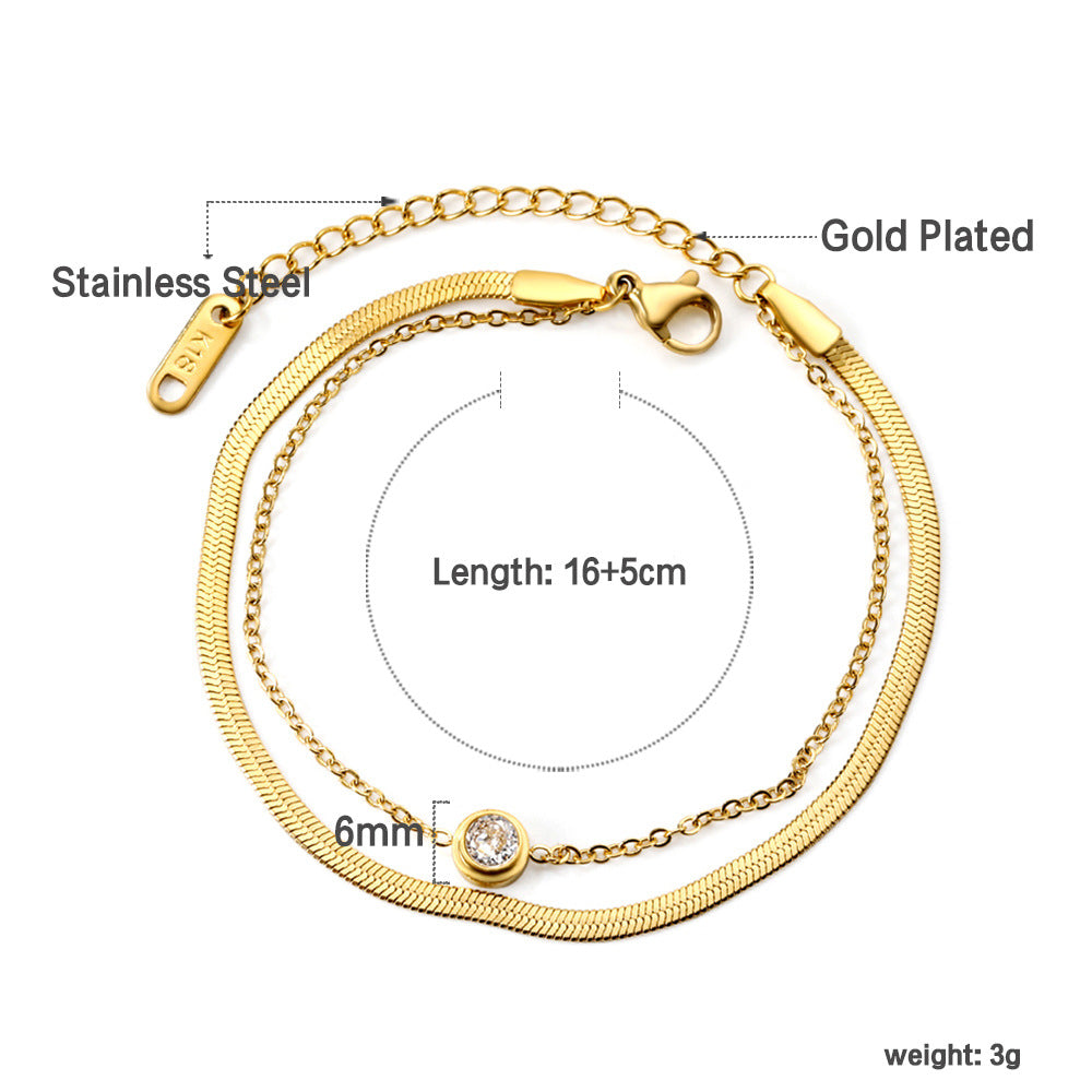 Damen elegante Armkette mit funkelndem Kristall Shop Nory