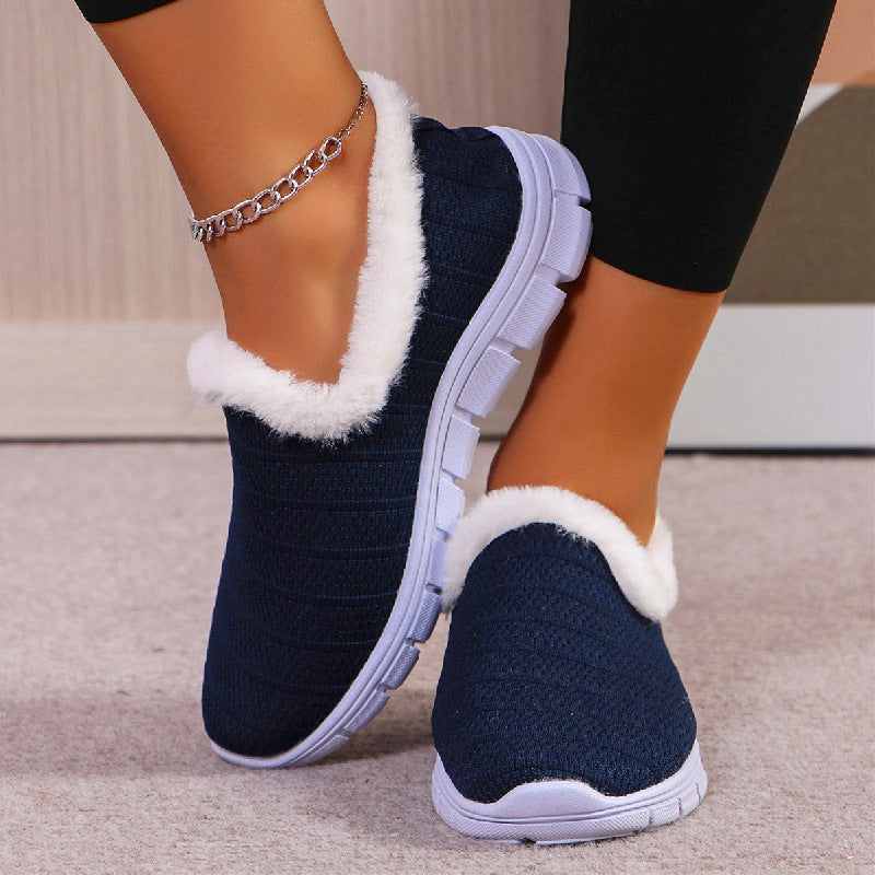 Damen Fleecegefütterte Strick-Slipper-Sneaker mit flexibler EVA-Sohle Shop Nory