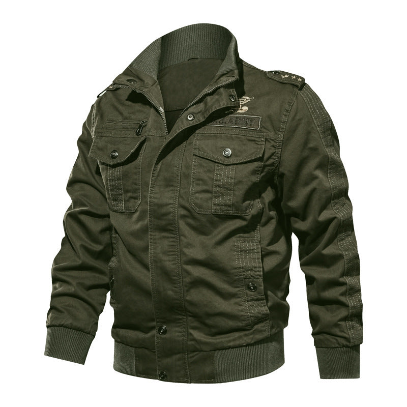 Herren Fieldbomberjacke im Military-Utility-Stil mit Schulterpatten, Rippenbündchen und aufgesetzten Brusttaschen Shop Nory