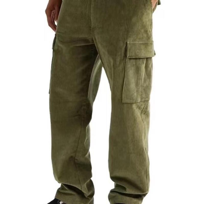 Herren nan Cord-Cargo-Jogginghose mit elastischem Bund, Kordelzug und aufgesetzten Klappentaschen Shop Nory