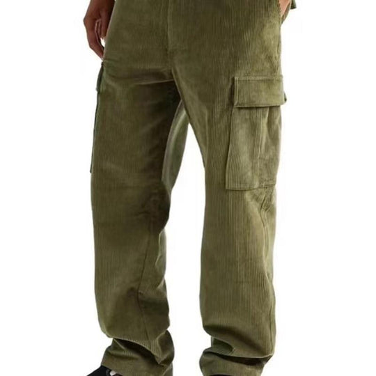 Herren nan Cord-Cargo-Jogginghose mit elastischem Bund, Kordelzug und aufgesetzten Klappentaschen Shop Nory