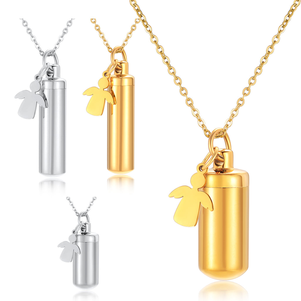 Damen Kette mit personalisierbarem Anhänger im Stil einer Kapsel Shop Nory