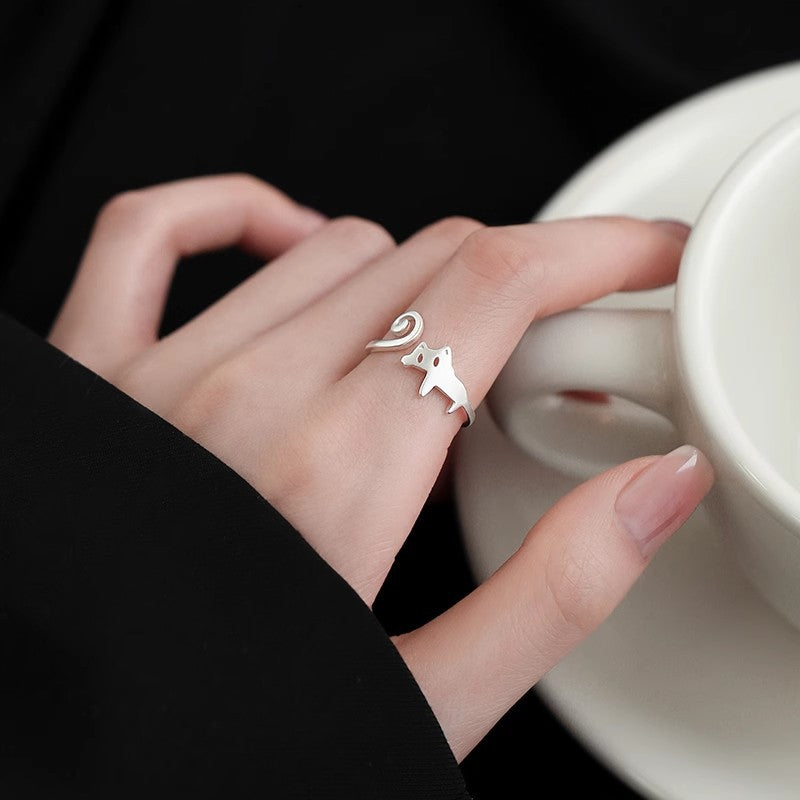 Damen Verspielter Katzenring mit elegantem Design Shop Nory