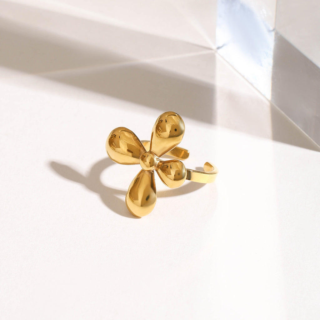 Damen eleganter und modischer Ring mit floralem Design Shop Nory