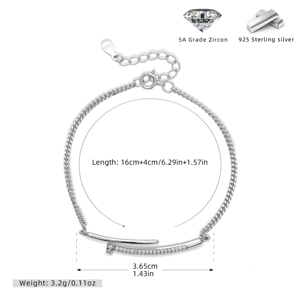 Damen Armband aus hochwertigem 925 Sterling Silber mit funkelnden Zirkon-Akzenten Shop Nory