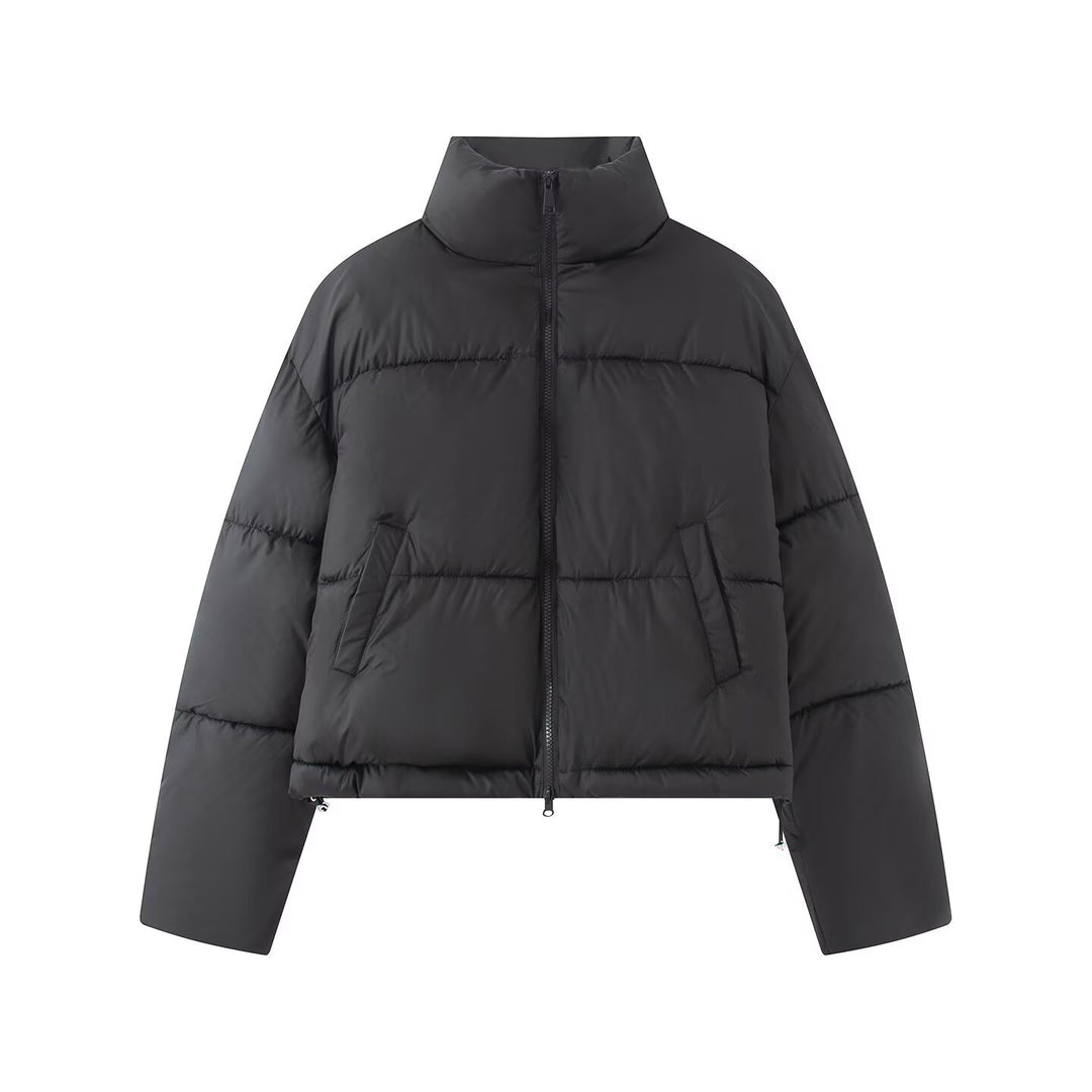 Damen Kurzjacke im Oversized-Boxy-Pufferstil mit hohem Stehkragen Shop Nory