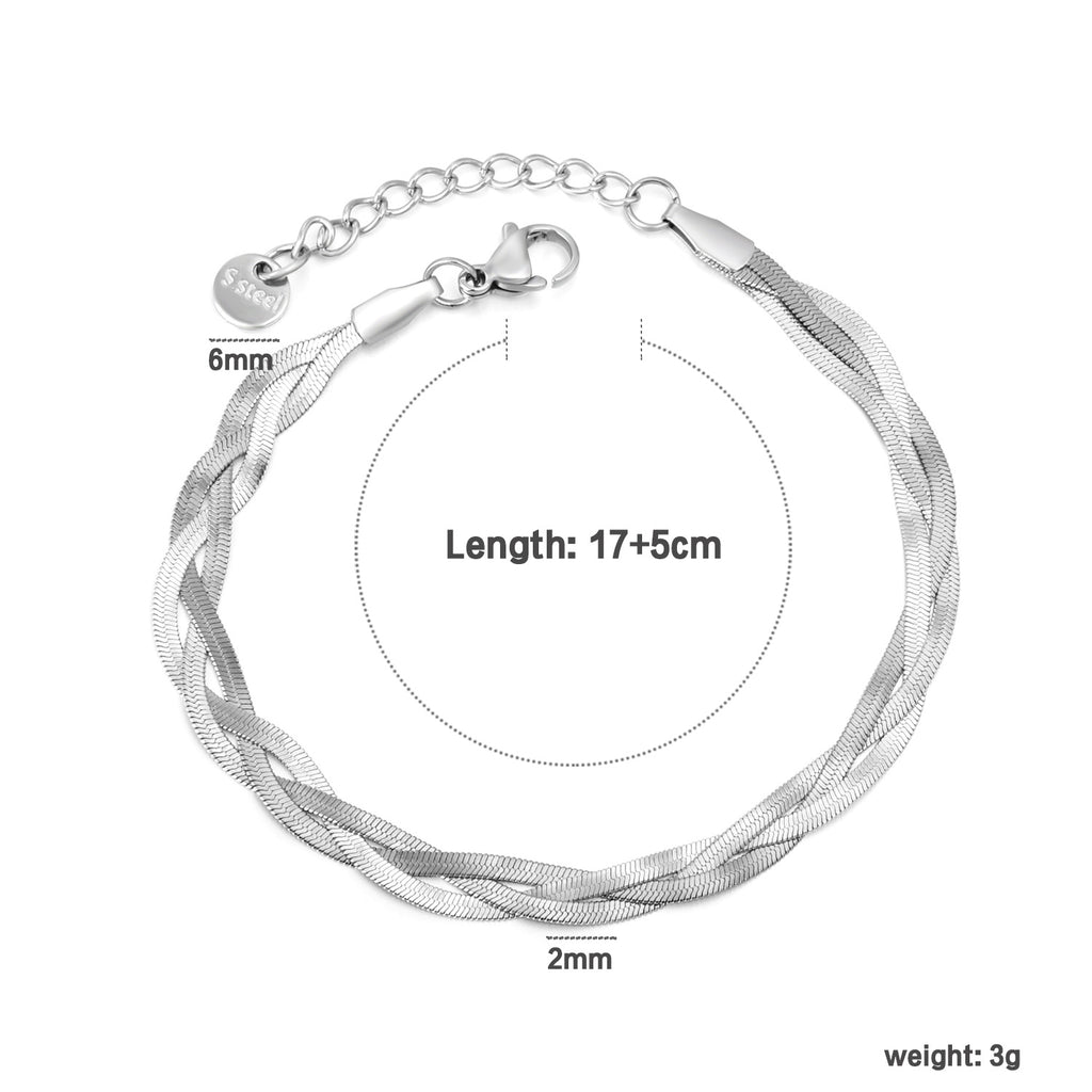 Damen Zart geflochtenes Armband mit verstellbarem Verschluss Shop Nory