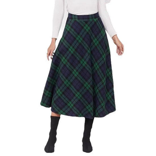 Damen Schwingender A-Linien Rock im modischen Karomuster Shopnory