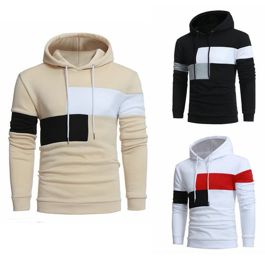 Herren sportlicher Kapuzenpullover mit Farbblockdesign