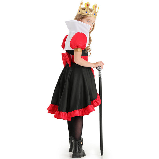 Mädchen Kostüm als königliche Herz-Dame mit Rüschen und detailliertem Zubehör Shop Nory