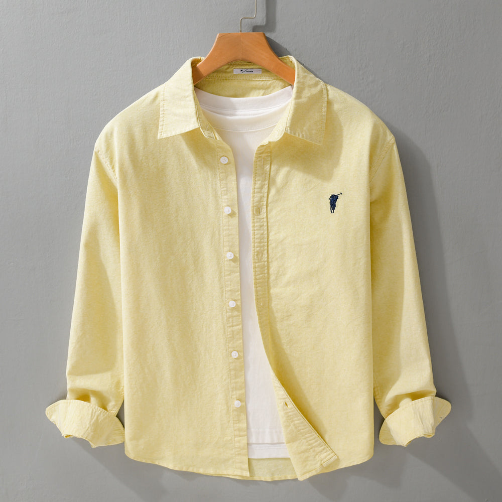 Herren Leichtes Oxford-Hemd Relaxed-Fit mit dezenter Bruststickerei und weicher Vintage-Waschung Shop Nory