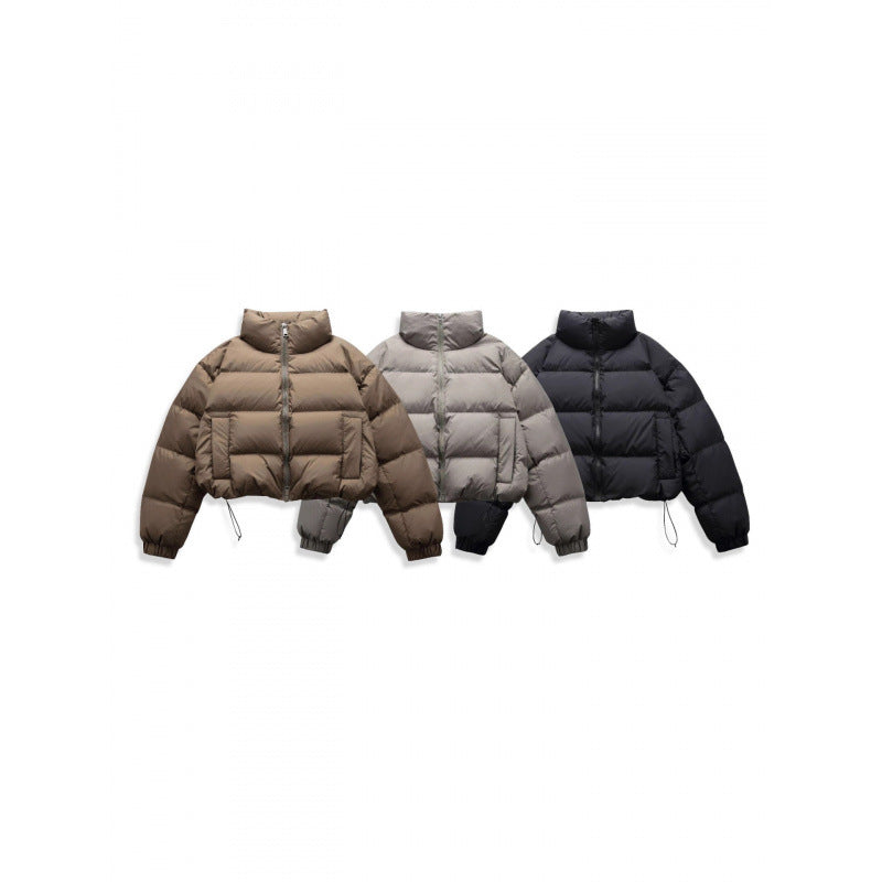 Damen Kurz geschnittene gesteppte Winterjacke im Cropped‑Style mit hohem Stehkragen Shop Nory