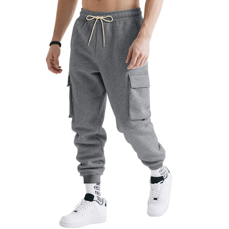 Herren nan technische Cargo-Sweathose mit Doppelklappen-Taschen, elastischem Kordelbund und konischen Rippbündchen Shop Nory