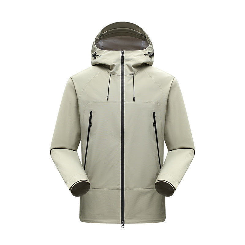 Herren Minimalistische technische dreilagige Softshelljacke mit versiegelten Nähten und wasserdichtem Frontreißverschluss Shop Nory
