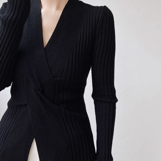 Damen Elegante Wickelstrickjacke Shop Nory