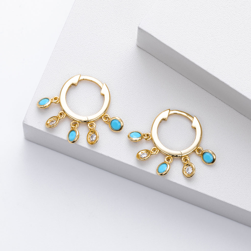 Damen Ohrhänger mit bunten Zirkon-Details Shop Nory