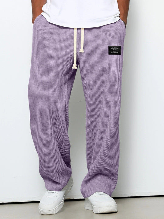 Herren nan lässige Waffelstruktur Lounge-Hose mit Kordelzug, elastischem Bund und weiter Passform Shop Nory