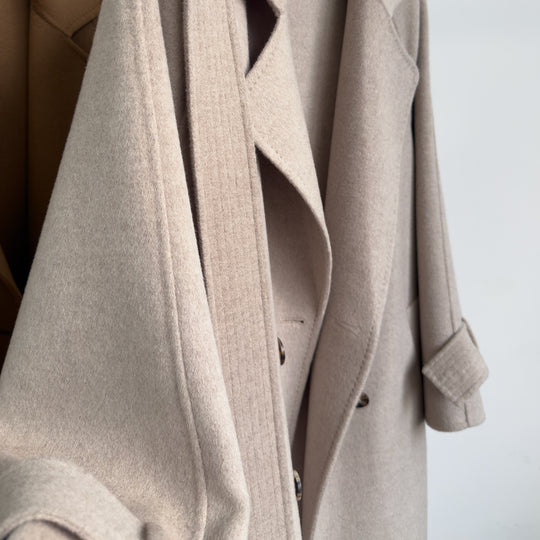 Damen Doppelreiher Klassischer Wollübermantel Shop Nory