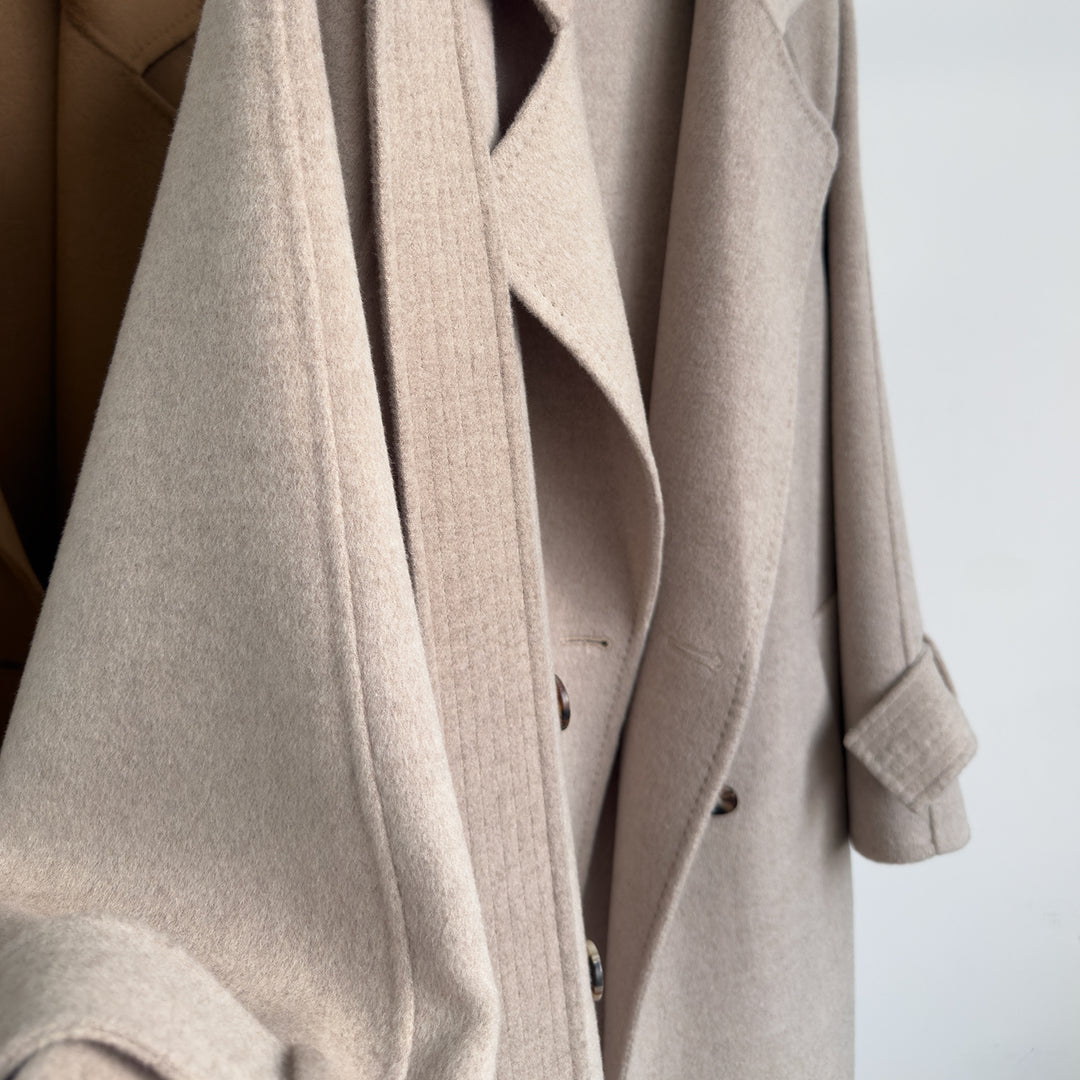 Eleganter Damen-Doppelreiher-Wollmischmantel Shop Nory