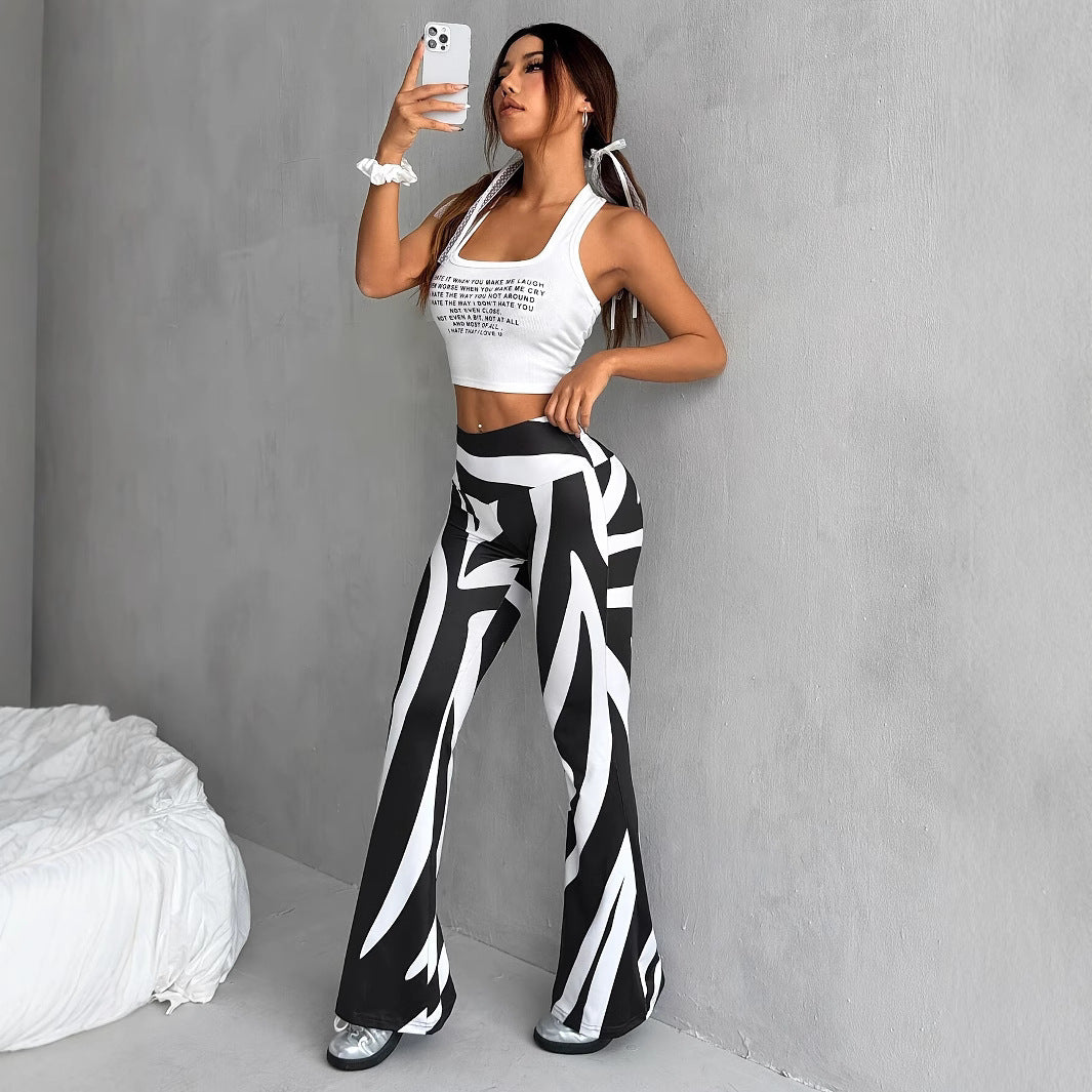 Damen Sportleggings mit modischem ZShopnoryra-Muster und hohem Bund Shopnory