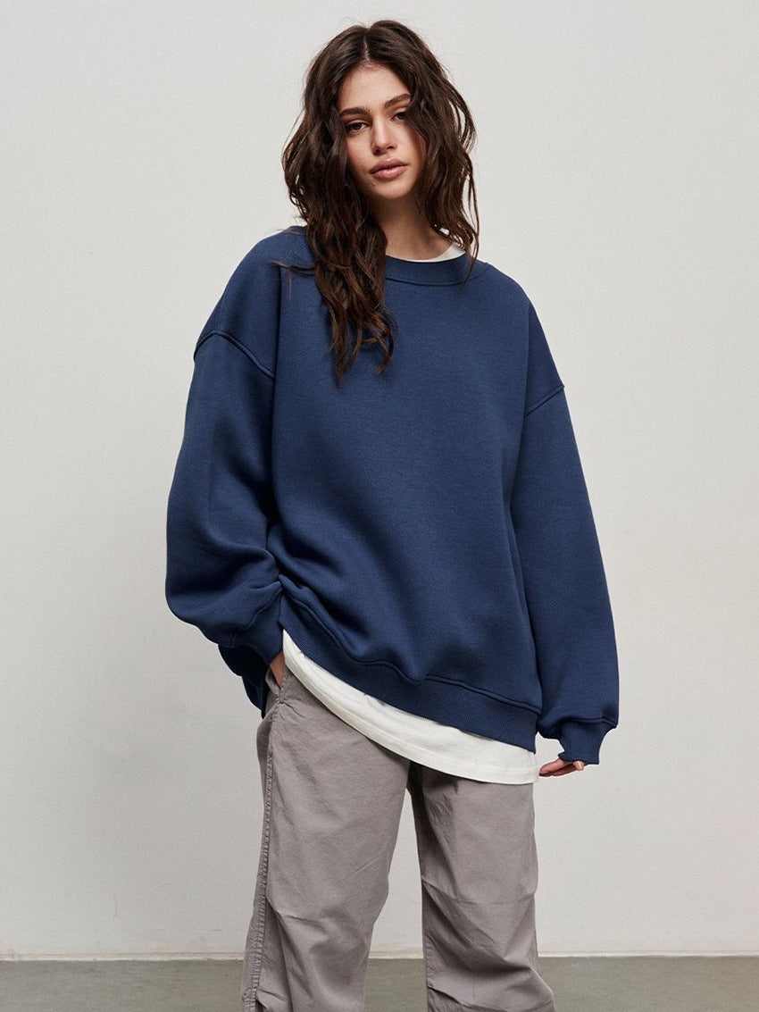 Damen Oversized Sweatshirt im lässigen Stil mit übergroßen Ärmeln und elastischen Bündchen