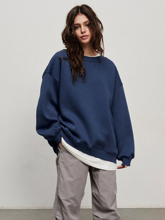 Damen Oversized Sweatshirt im lässigen Stil mit übergroßen Ärmeln und elastischen Bündchen