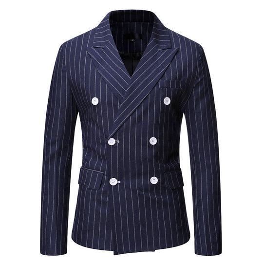 Herren elegante Doppelreiherjacke mit Nadelstreifen