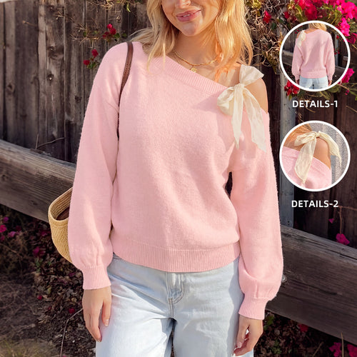 Damen Trendiger Pullover mit Schulterband Shop Nory