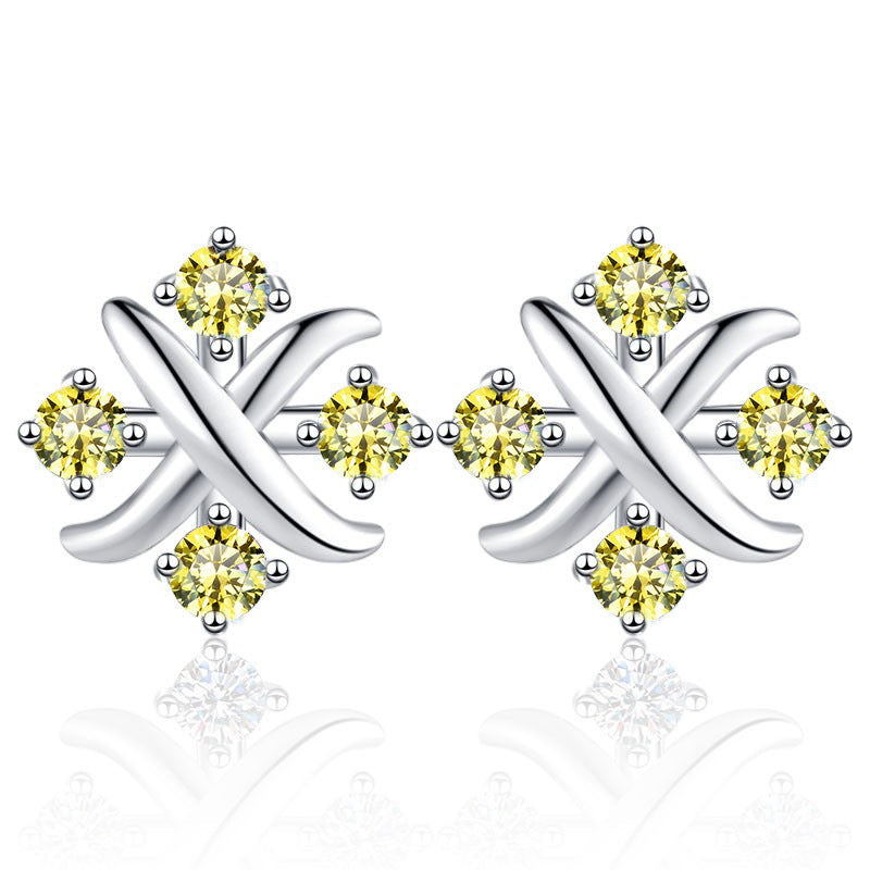 Damen Funkelnde Ohrstecker mit elegantem Kristall-Design Shop Nory