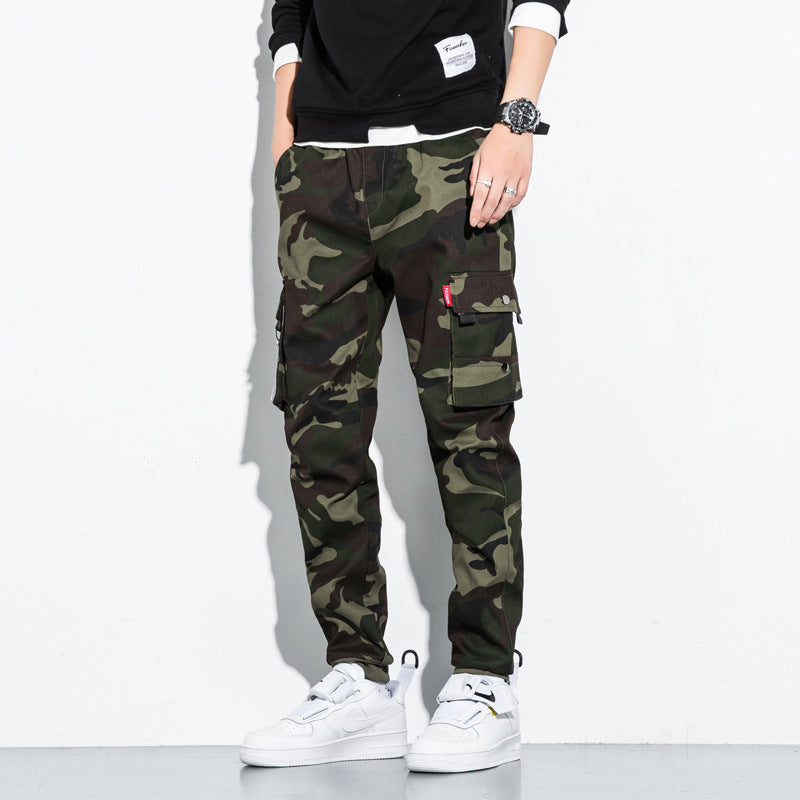 Herren Camouflage Cargo-Jogginghose mit Tapered-Schnitt, elastischem Bund und Multifunktionstaschen Shop Nory