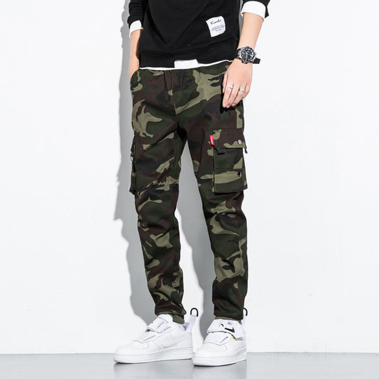 Herren Camouflage Cargo-Jogginghose mit Tapered-Schnitt, elastischem Bund und Multifunktionstaschen Shop Nory