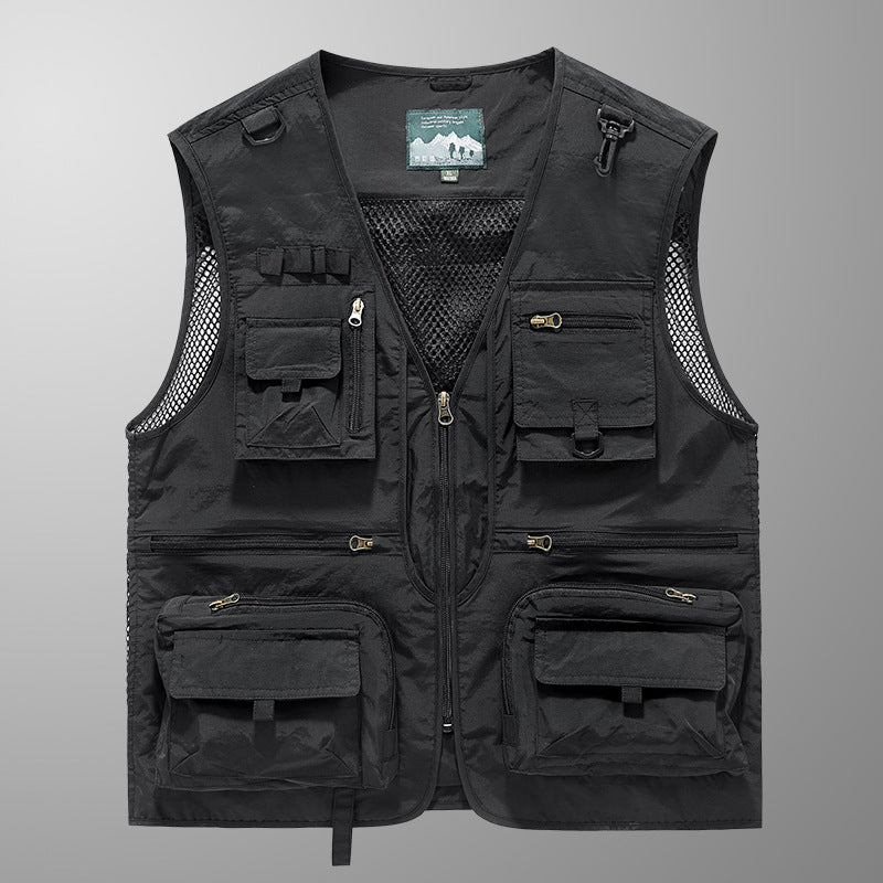 Herren Multifunktionale Angler- und Utility‑Weste mit Mesh‑Einsätzen und Mehrfach‑Taschen Shop Nory