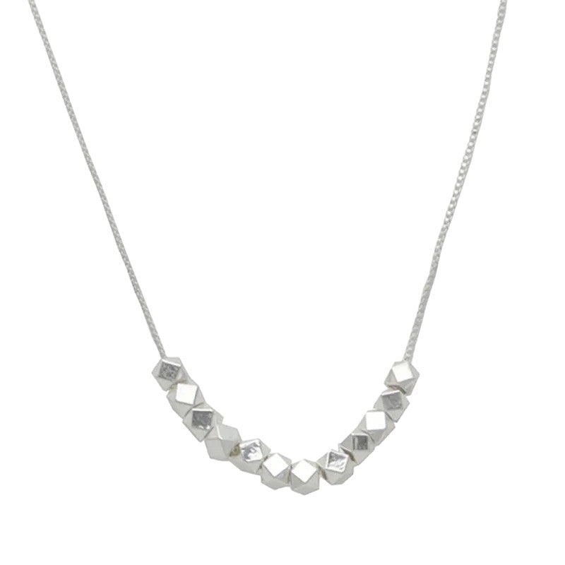 Damen Halskette mit geometrischen, glänzenden Kubelementen Shop Nory