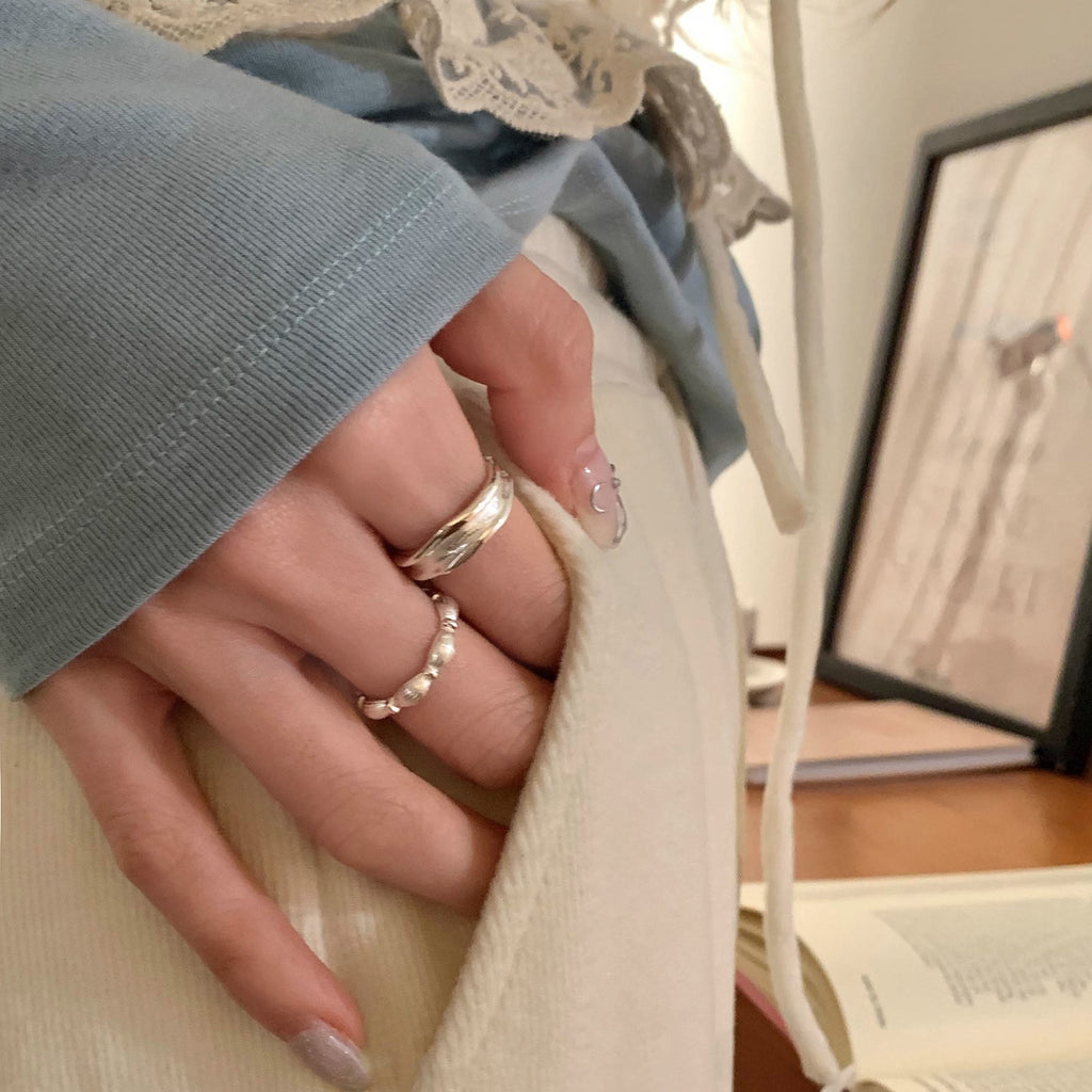 Damen Offener Ring mit modernem gewellten Design Shop Nory