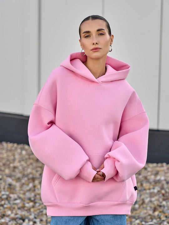 Damen Oversized Kapuzenpullover mit extra weitem Schnitt und Kängurutasche Shop Nory
