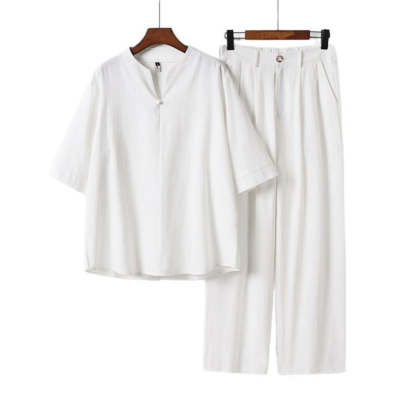 Herren Zweiteiliges Leichtes Freizeitset mit Stehkragen und elastischer Bundhose Shop Nory