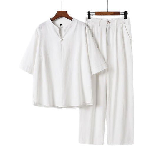 Herren Zweiteiliges Leichtes Freizeitset mit Stehkragen und elastischer Bundhose Shop Nory