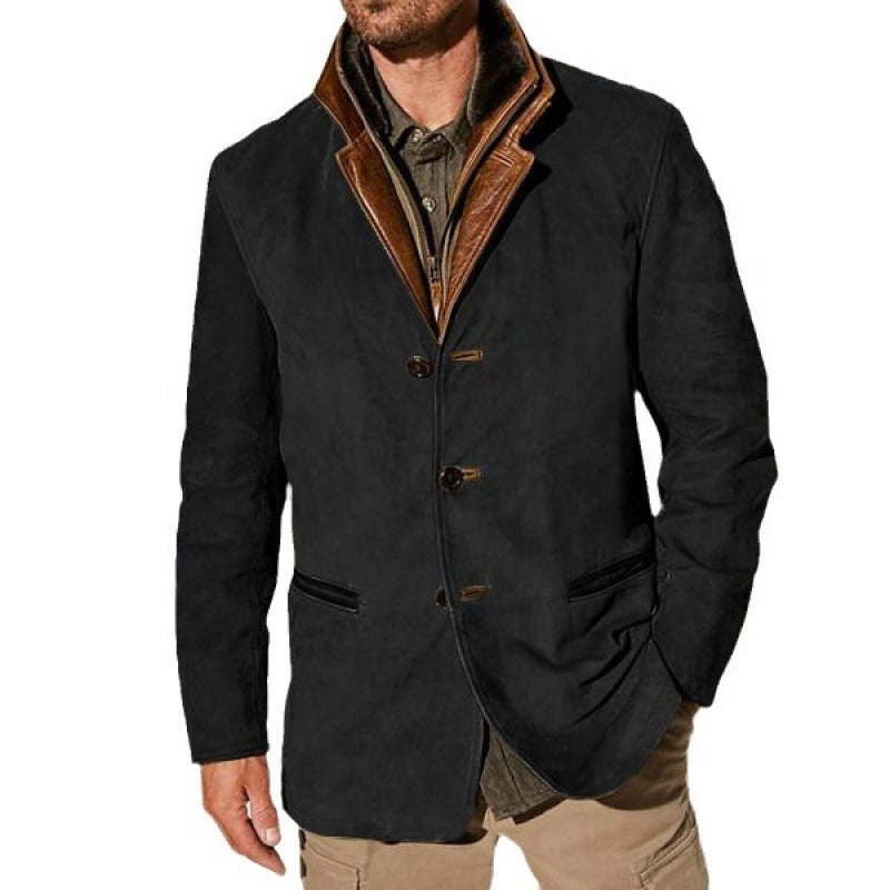 Herren Wildleder-Sakko mit herausnehmbarer Leder-Innenweste Shop Nory
