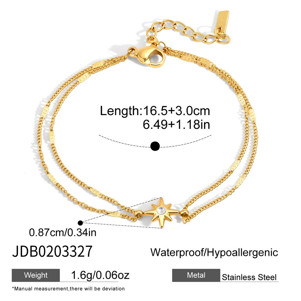 Damen Armband mit Sonnenmotiv aus hypoallergenem Edelstahl Shop Nory