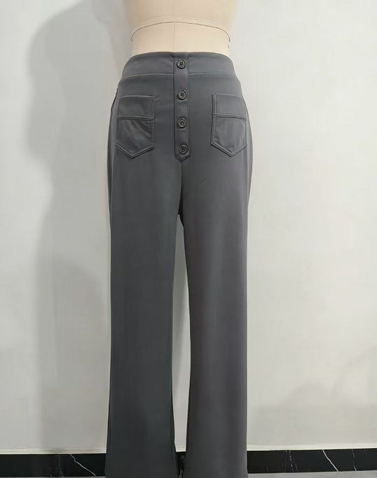 Damen Hochtaillierte Wide‑Leg Hose mit aufgesetzten Taschen Shop Nory