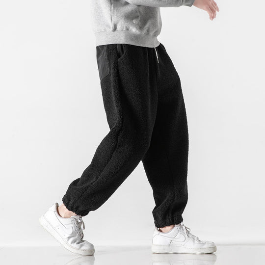 Herren Teddy-Fleece-Jogginghose mit elastischem Bund, Kordelzug und Bündchen Shop Nory