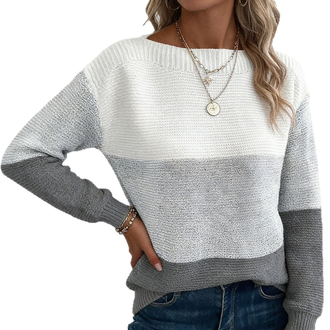 Damen Farbverlauf Strickpullover mit Boot-Ausschnitt Shop Nory