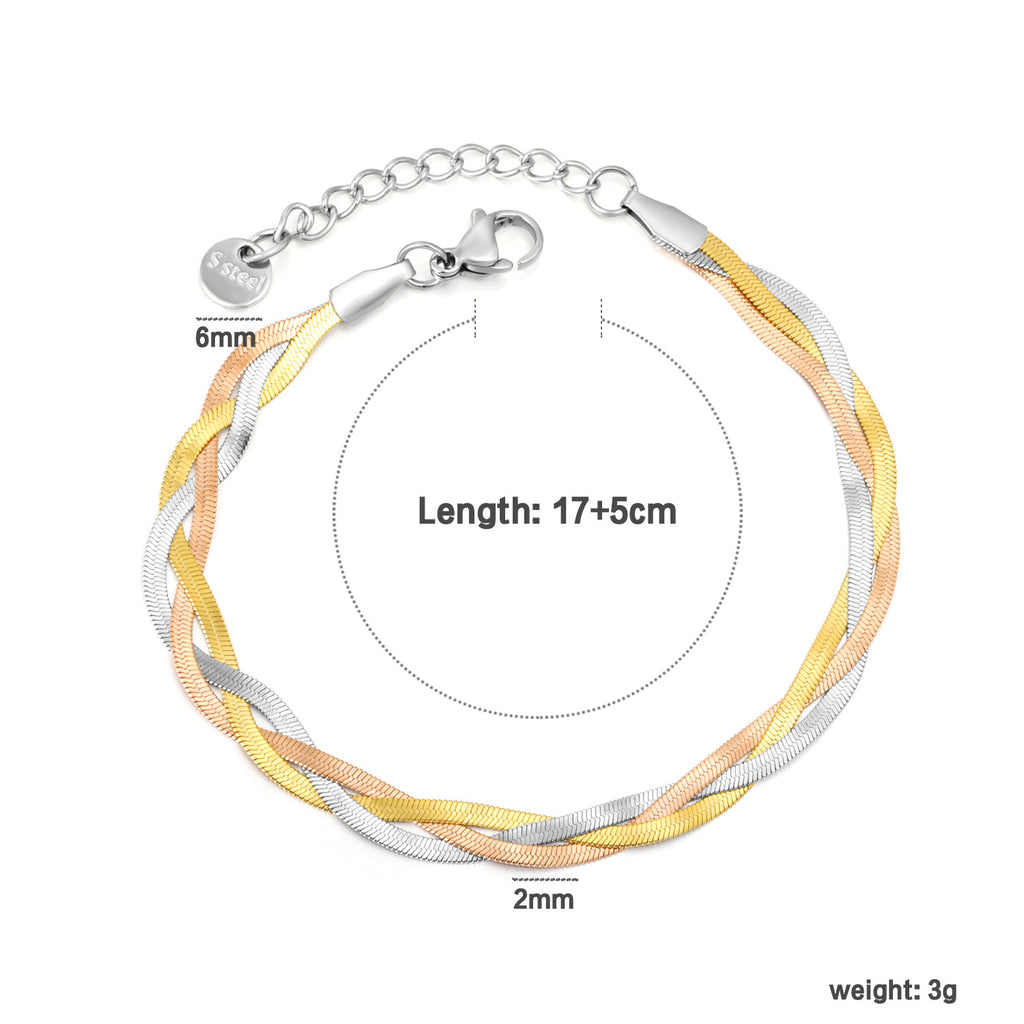 Damen Zart geflochtenes Armband mit verstellbarem Verschluss Shop Nory