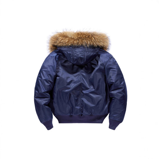 Herren Gefütterte Bomberjacke mit abnehmbarer Kunstfellkapuze und Thermo-Futter Shop Nory