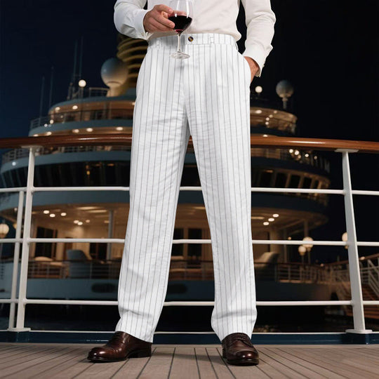 Herren elegante Streifen-Hose
