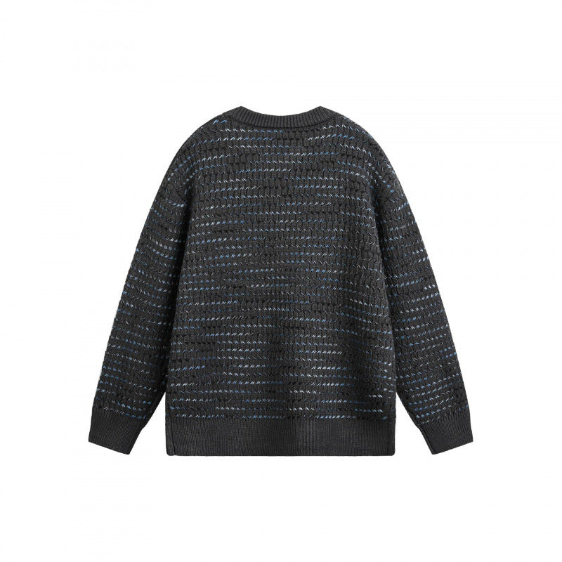 Unisex Feinstrickpullover mit strukturierter Streifenoptik und Rundhalsausschnitt Shop Nory
