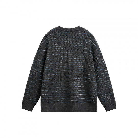 Unisex Feinstrickpullover mit strukturierter Streifenoptik und Rundhalsausschnitt Shop Nory