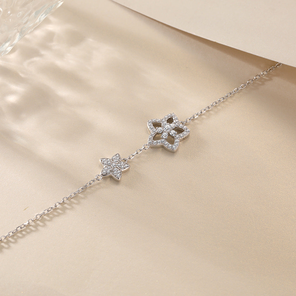 Damen feines Armband mit floralen Zirkonia-Akzenten Shop Nory