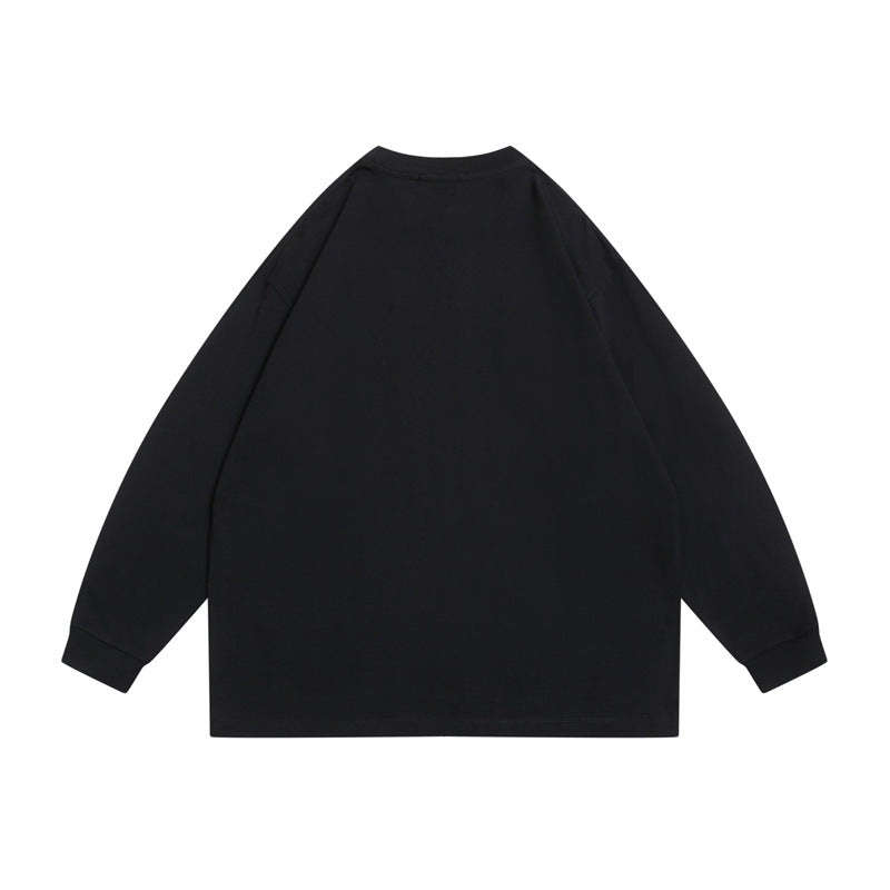 Unisex Oversize-Langarmshirt aus schwerer Baumwollmischung mit Rundhalsausschnitt und gerippten Bündchen Shop Nory