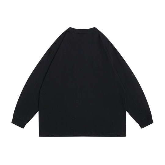 Unisex Oversize-Langarmshirt aus schwerer Baumwollmischung mit Rundhalsausschnitt und gerippten Bündchen Shop Nory